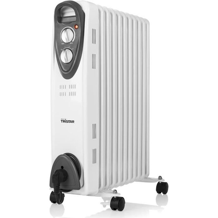 TRISTAR 2000 watts Radiateur bain d'huile - 3 puissances - Thermostat réglable