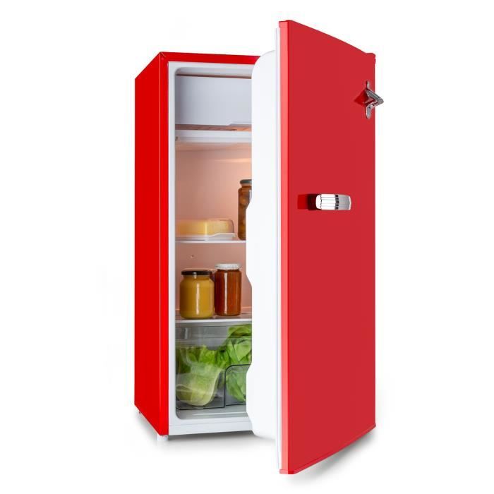 Klarstein Beercracker - Réfrigérateur 90 litres , compartiment freezer , 39 db - rouge