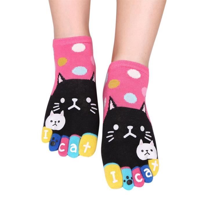 Femmes Hommes Mignon Chats Chaussettes Drôle Cinq Finger Chaussettes Chaussettes De Sport Chaussettes À La Maison Bass B879