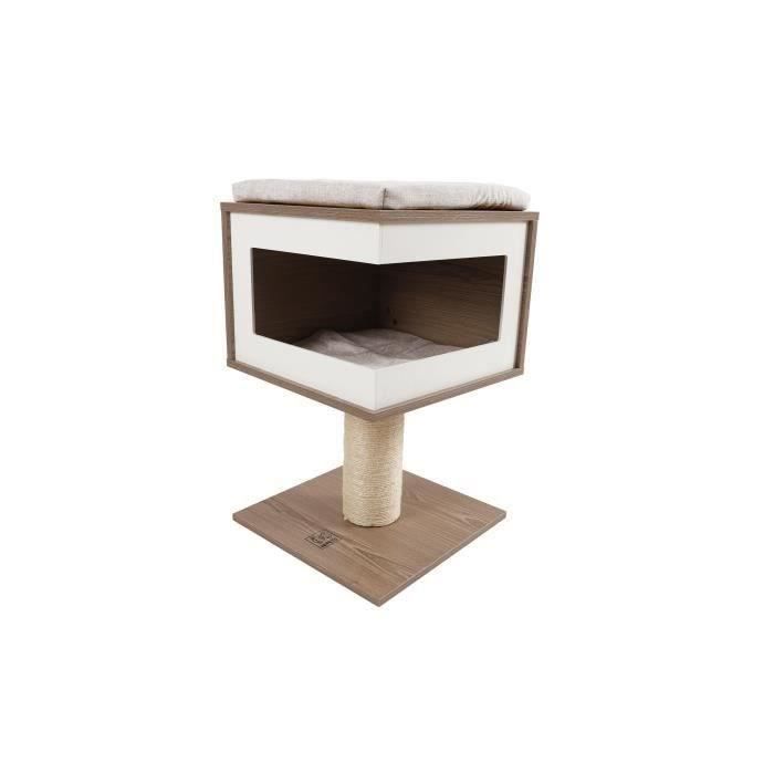 CatElite - RICHARD II Arbre à Chat - 40 x 40 x 62 cm - Plateforme en bois MDF avec poteau en sisal