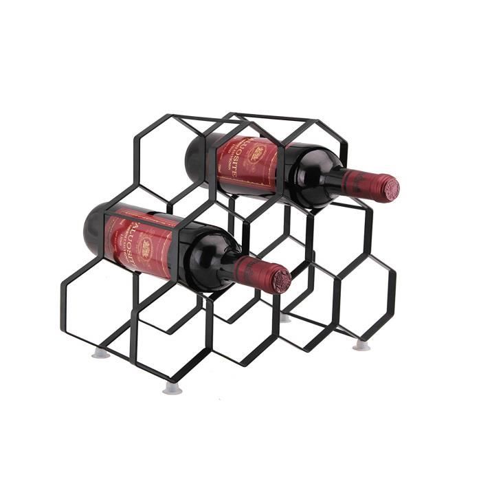 9 Porte-bouteille porte-bouteille - Porte-bouteille sur pied libre - Design contemporain unique Aucun assortiment requis