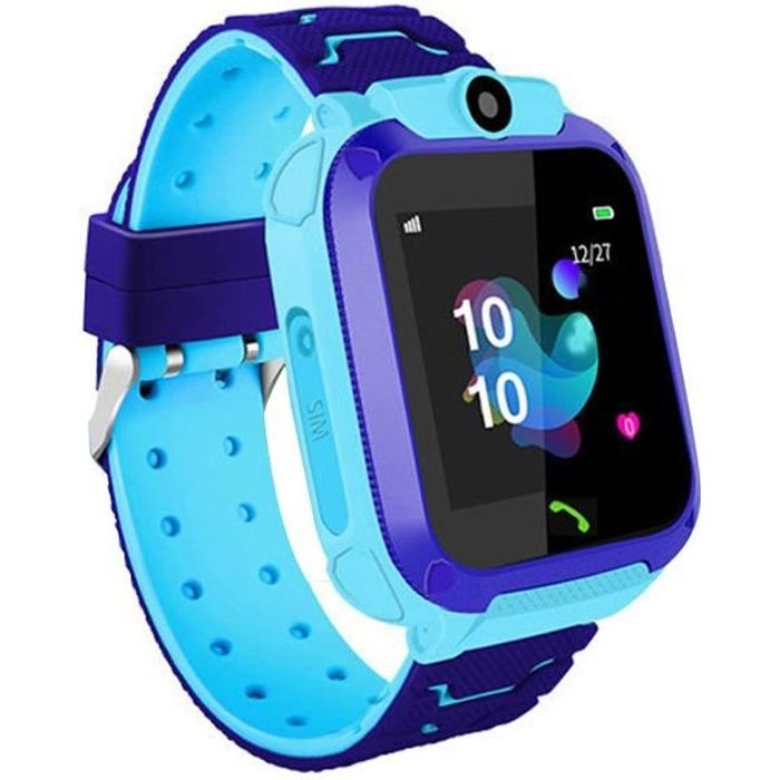 Montre Intelligente Enfant Avec Téléphone Sos Fonction De Gps Caméra Écran Tactile Lampe De Poche - Bleu