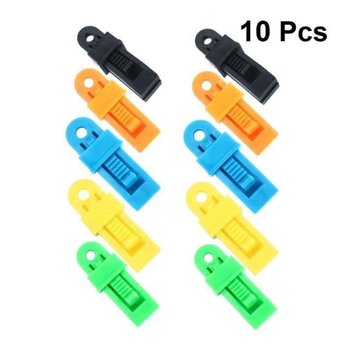 10 Pcs Tentes Professionnel Clips De Fixation Auvent Pince À Corde Auvents Fixateur En Tente pour TENTE DE CAMPING