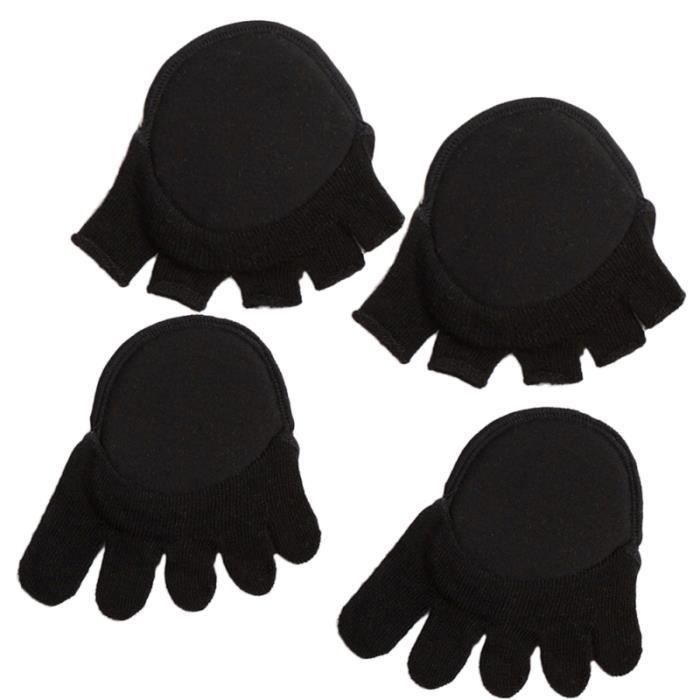 2 paires de chaussettes d'avant-pied confortables sans doigts invisibles cinq demi-orteils coussinets pour filles à talons hauts