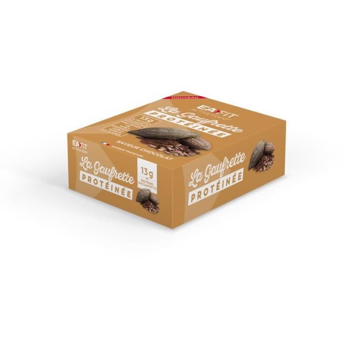 EAFIT La gaufrette protéinée Chocolat - Présentoir x12 gaufrettes 40 g