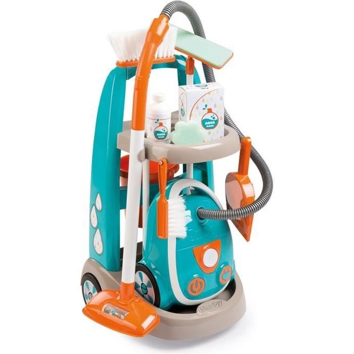 SMOBY - Chariot de ménage avec aspirateur pour enfant