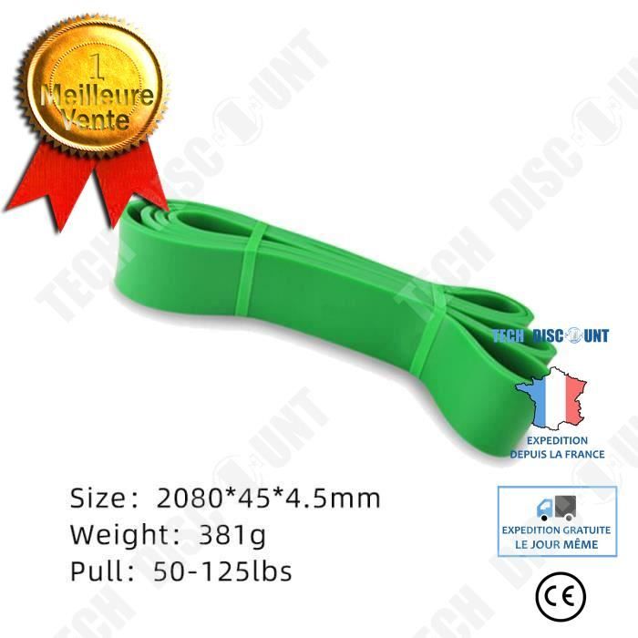 TD® Accessoires Fitness - Musculation, niveaux de résistance bandes de boucle élastique élastique chaîne de caoutchouc - Type green