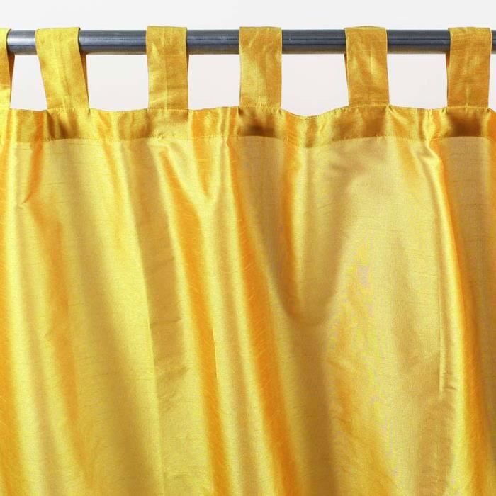 Rideau à pattes SOLENE (140x250cm) Jaune • Soie polyester
