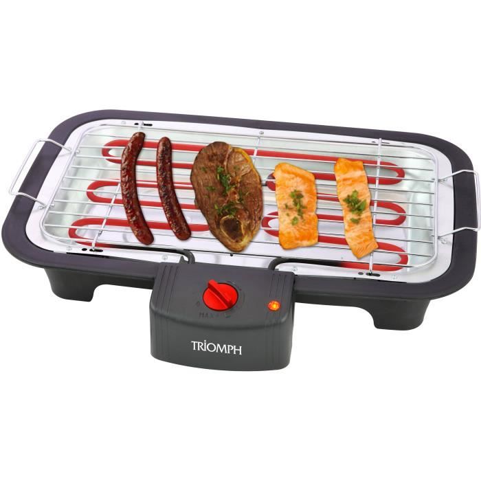 TRIOMPH - ETF2209 - BARBECUE ELECTRIQUE DE TABLE - 2000W - 38 x 22 cm