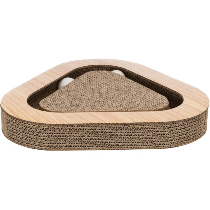 Plaque griffoir avec jouets - 36 × 5 × 36/36 cm - Brun