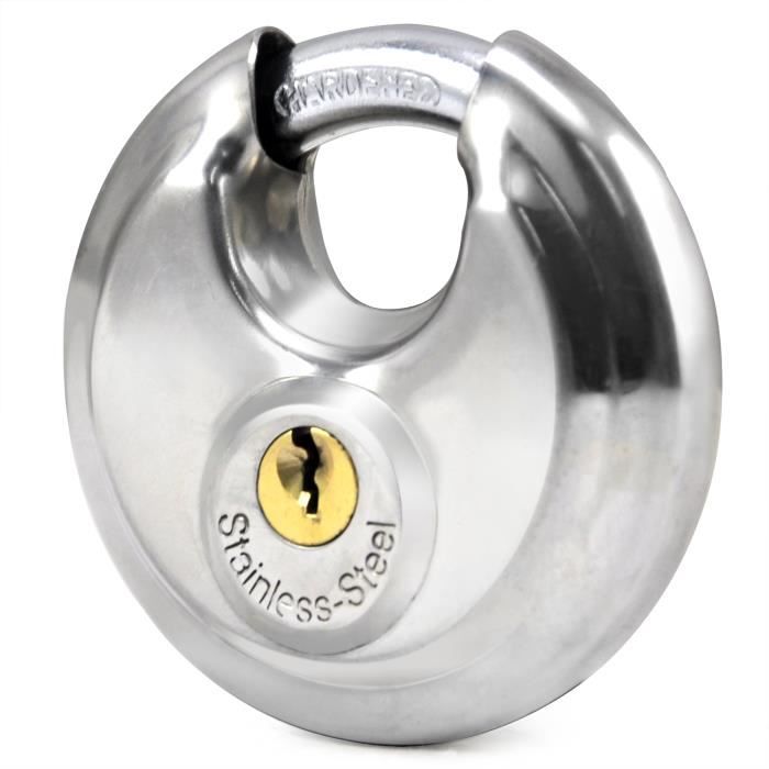 TRIXES 2 cadenas circulaires de sécurité robustes pour l'extérieur, verrou 70 mm pour abris, garages, portails