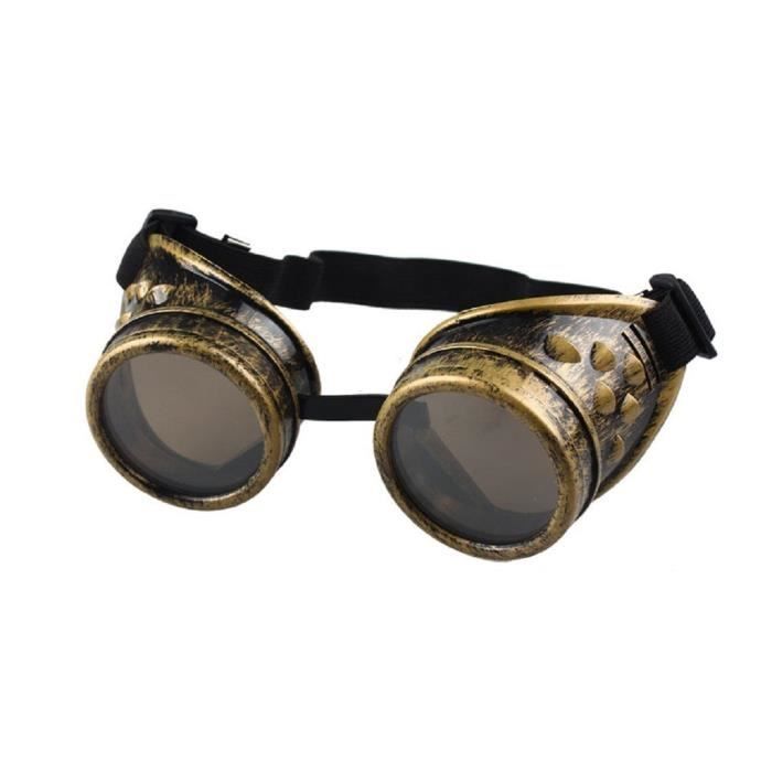 TRIXES Lunettes en Laiton Métallique Rétrofuturistes (Steampunk) Réglables Accessoires Déguisement de Fête