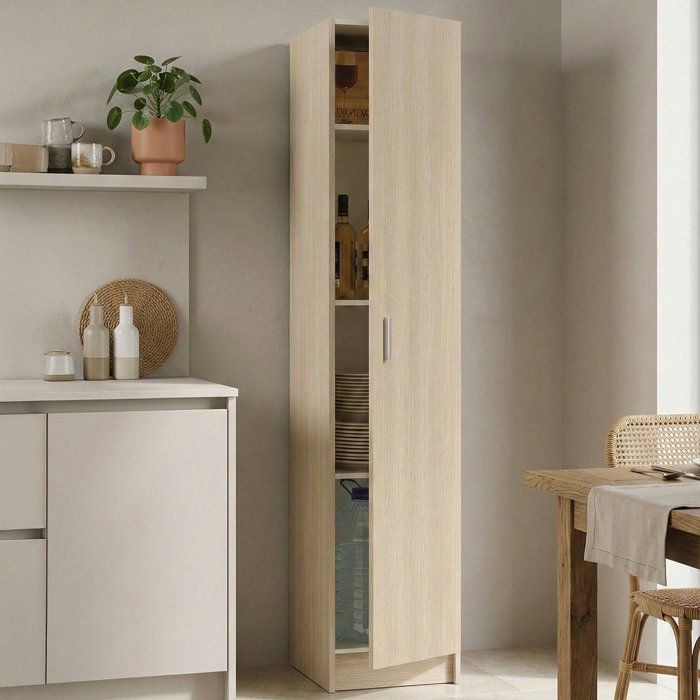 Dmora - Armoire polyvalente Alexander 1 porte 37x37xh180 cm chêne Panneau effet bois