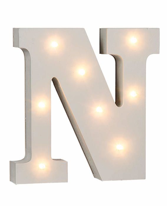 Lampe décorative - Out of the Blue - 57/6087 - Lettre lumineuse N - Bois - 8 LED Lampe décorative - Out of the Blue - 57/6087 - Lettre lumineuse N - Bois - 8 LED