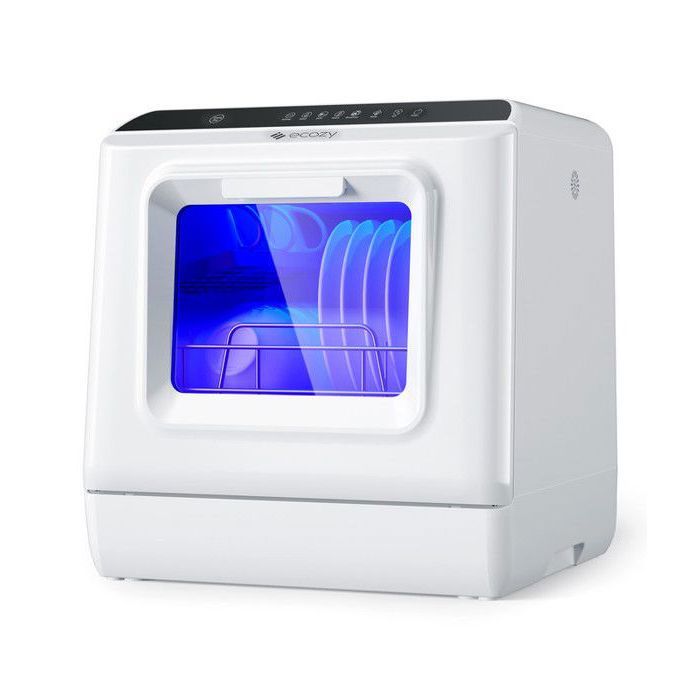 ecozy Mini Lave-vaisselle de Table 425cm Rservoir deau de 5L Espace pour 4 Couverts 6 Programmes Schage automatique