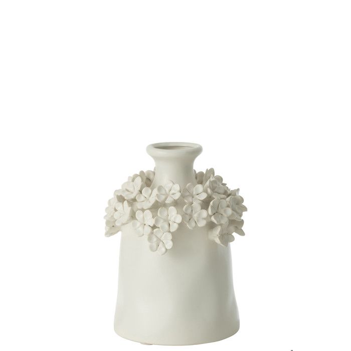 Pot De Fleurs Céramique J-Line - Noir, Finition Rugueuse - Diamètre 23 Cm - Cache-pot Irrégulier - 2