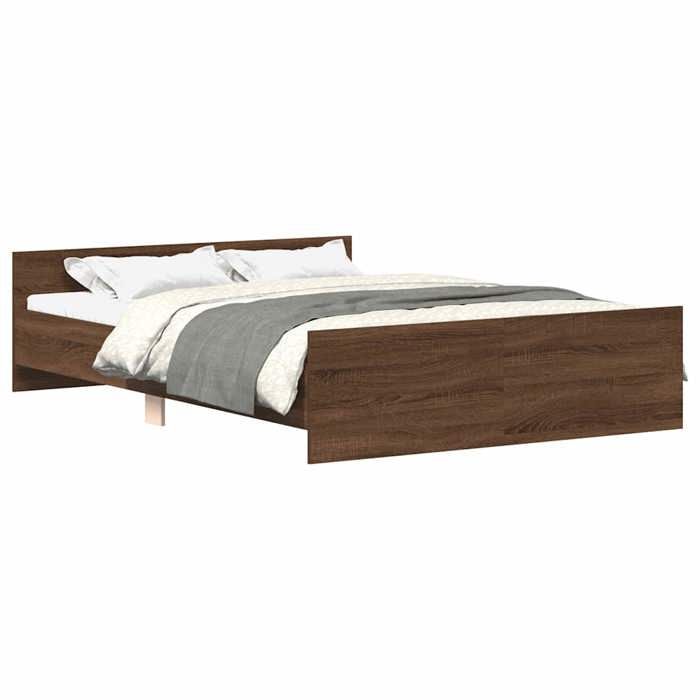 Lit Double Contemporain Cadre de lit sans matelas chêne marron 140x190 cm - 2 places SP17596BED79851033