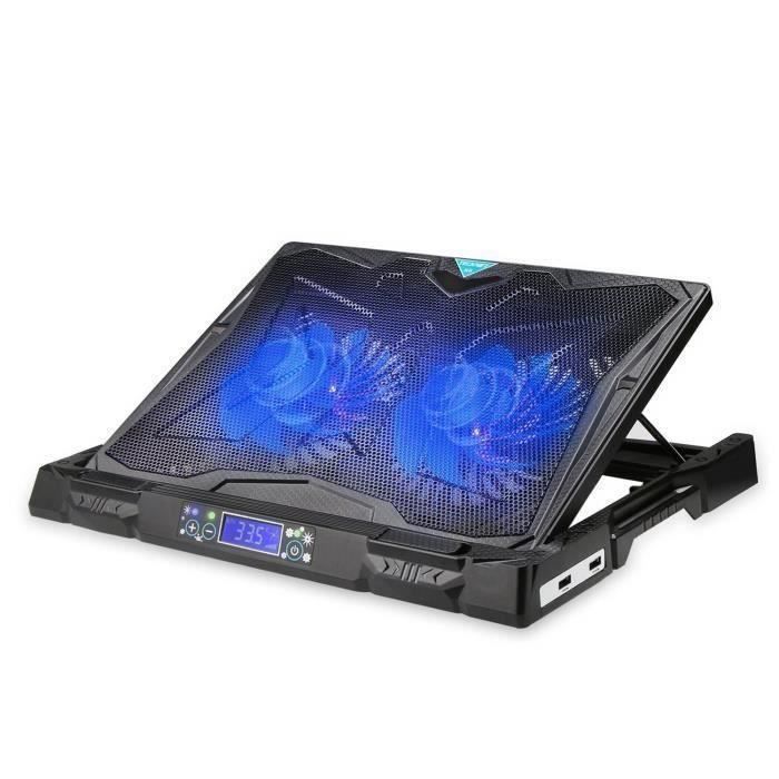 Refroidisseur Pc Portable Gamer RGB - Ventilateur Turbo 14cm, Ports USB, Contrôle Tactile - 15-19 Pouces Laptop Gaming