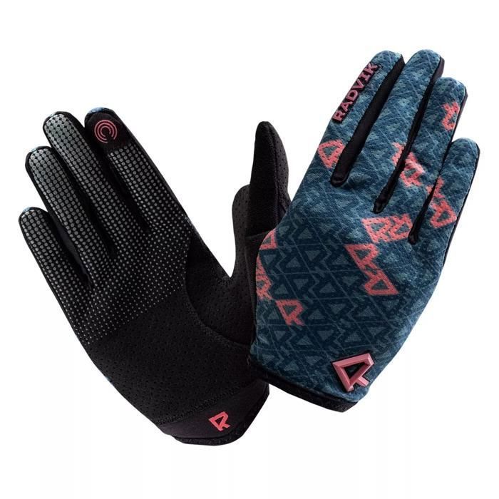 Gants vélo longs femme Radvik Myte LDS - bottle green/fluo peach/black Gants vélo longs femme Radvik Myte LDS - bottle green/fluo peach/black