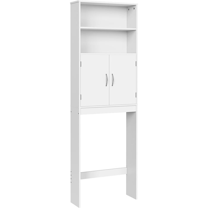 Yaheetech Meuble dessus WC Étagère de Toilettes avec Portes Tablette Réglable en Hauteur Compartiment Ouvert Blanc Yaheetech Meuble dessus WC Étagère de Toilettes avec Portes Tablette Réglable en Hauteur Compartiment Ouvert Blanc