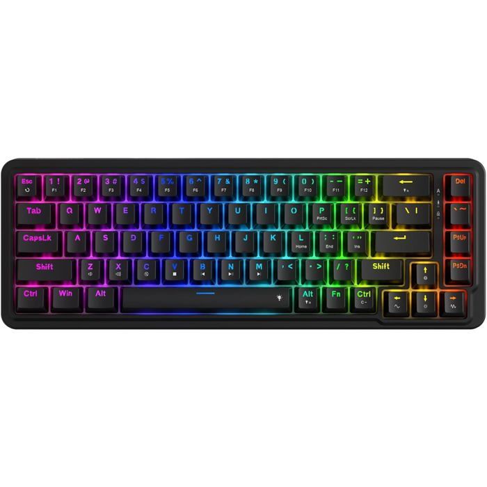 Clavier de Jeu Mécanique - REDRAGON - K709 - Compact 68 Touches - Éclairage RVB - Remplaçable à Chaud