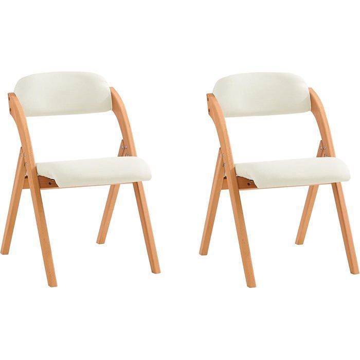SoBuy Chaise Pliante Bois Confortable – Chaise Pliante avec Assise rembourrée Blanc 47 5 x 59 x 77 cm SoBuy Chaise Pliante Bois Confortable – Chaise Pliante avec Assise rembourrée Blanc 47 5 x 59 x 77 cm