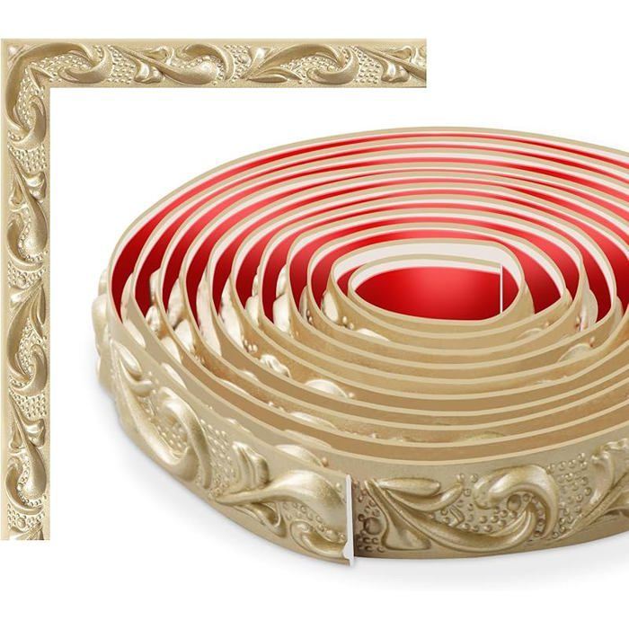 Bandes décoratives murales flexibles bandes décoratives murales autocollantes DIY moulure Champagne Or 2 x 300 cm 2 X PLINTHE PVC