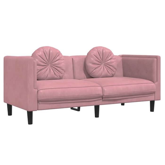 En PromotionCANAPÉ FIXE Rose - SHIELD - Canapé avec coussins 2 places - Sofa pour 2 personnes - rose velours 9882583