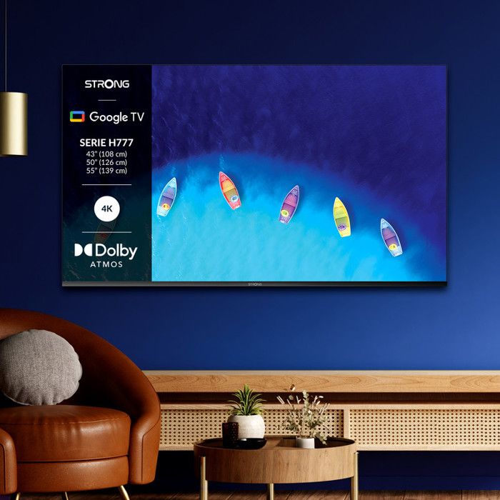 TV 4K UHD 50(126 cm) STRONG Google TV Dolby ATMOS VISION Chromecast HDR WiFi Bluetooth 4xHDMI USB Spdif Optique