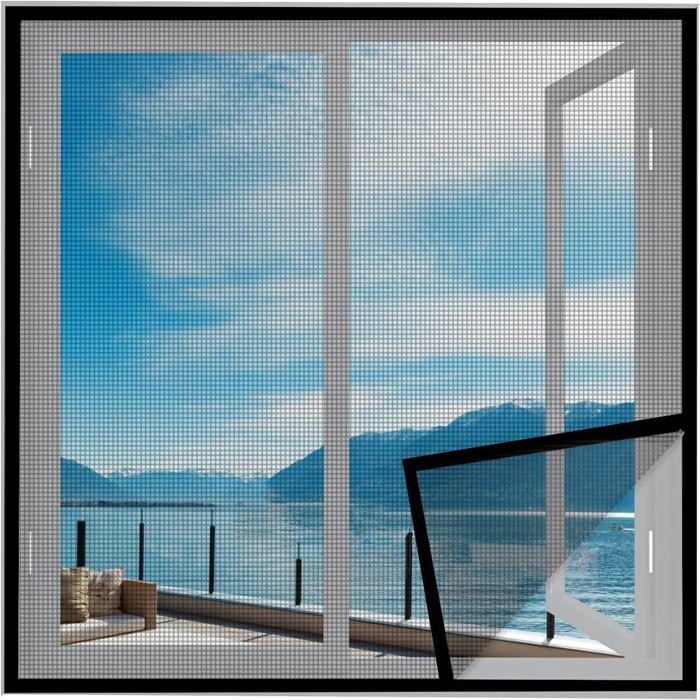 Moustiqueres Fenêtre Portes 90x100cm Noir Moustiquaire Porte Fenetre Portes De Balcon Portes Coulissantes