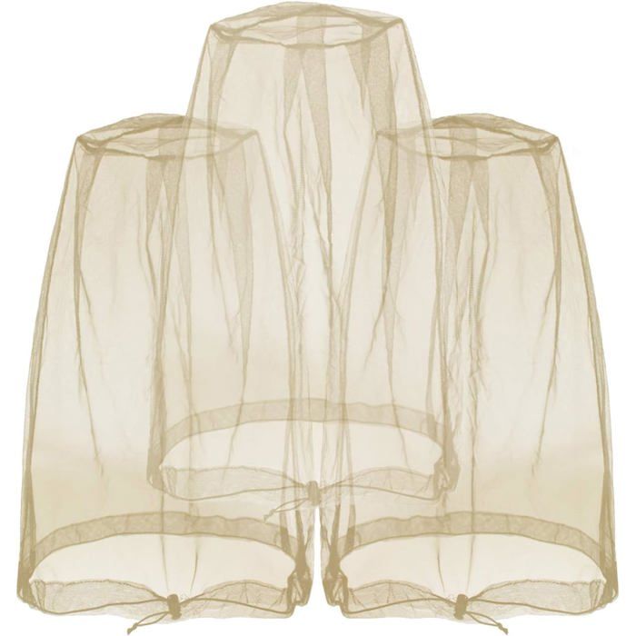 Housses en filet anti-insectes et moustiquaires — Bloque insectes moucherons et moustiques — Lot de 3 — Kaki