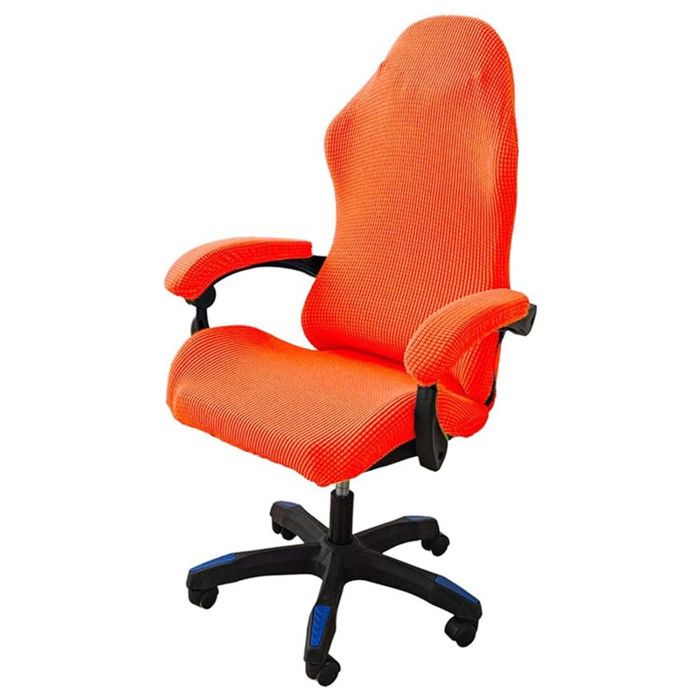 Housse de Chaise de Bureau XJYDNCG Housses de Chaise de Gaming Housse Fauteuil Bureau avec Accoudoirs - Orange