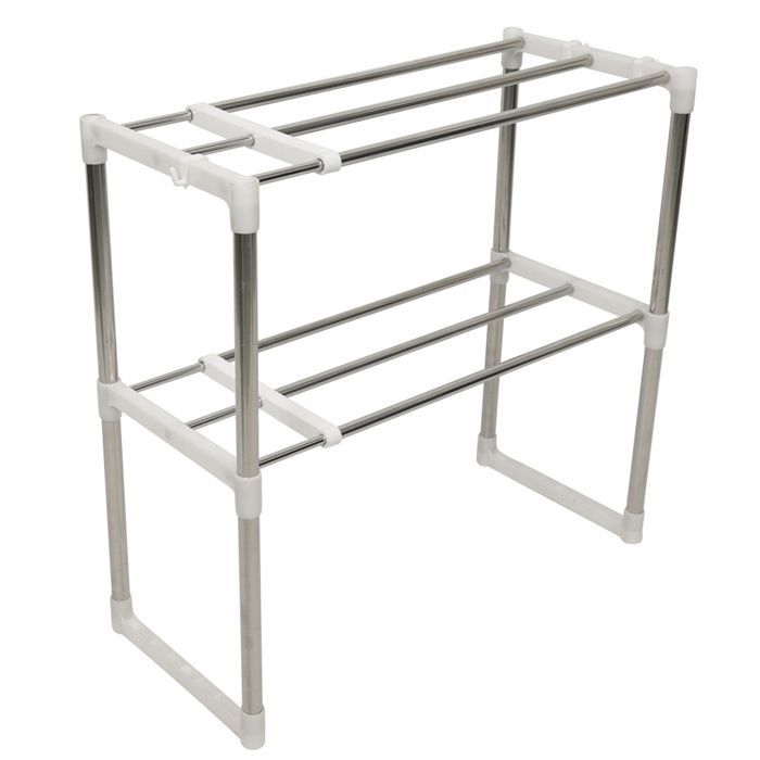 KEDIA Étagère Micro-Ondes Étagère de Cuisine en Acier (2 Niveaux) Meuble Micro-Ondes Support Four (63x24x47)cm argent