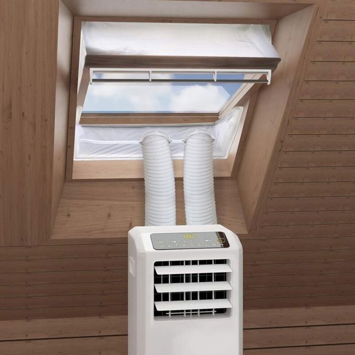 Tissu disolation pour fenêtre à pivot central 381-460cm – Bloque lair chaud – Installation sans perçage – Pour climatiseur mobil