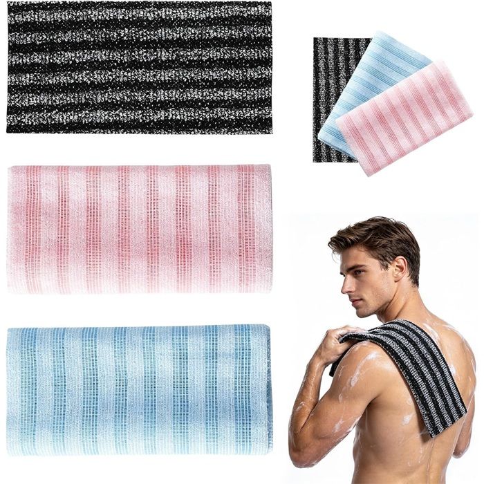 ACCESSOIRES BEAUTE - BIEN-ETRE - 3PCS Serviette De Douche Exfoliante en Fibres SéChage Rapide Usage Quotidien pour Le Dos
