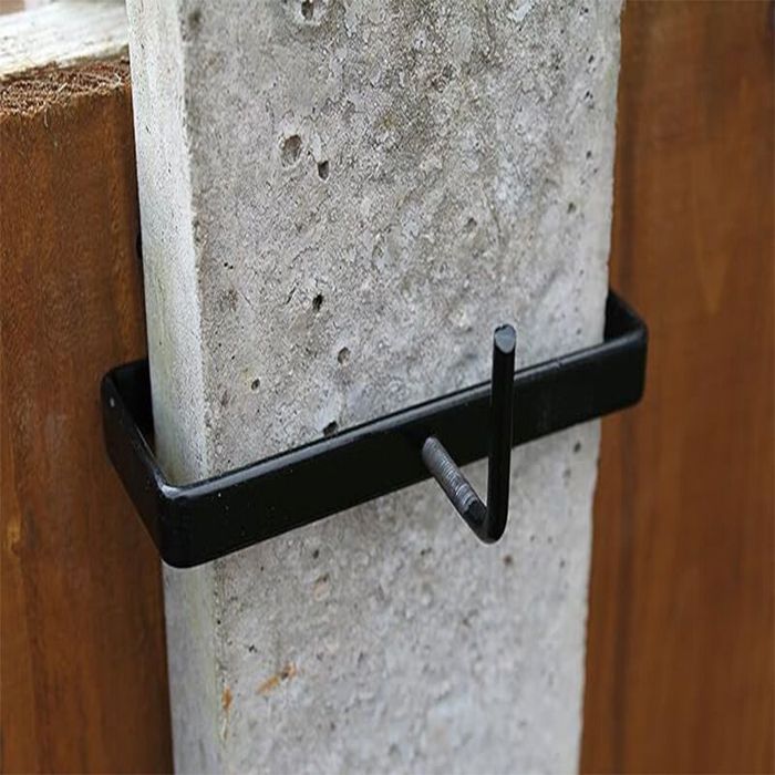 Clips de support pour poteau - PZCC - 102 cm - Acier anti-rouille - Réglable sans perçage - Pour clôture béton