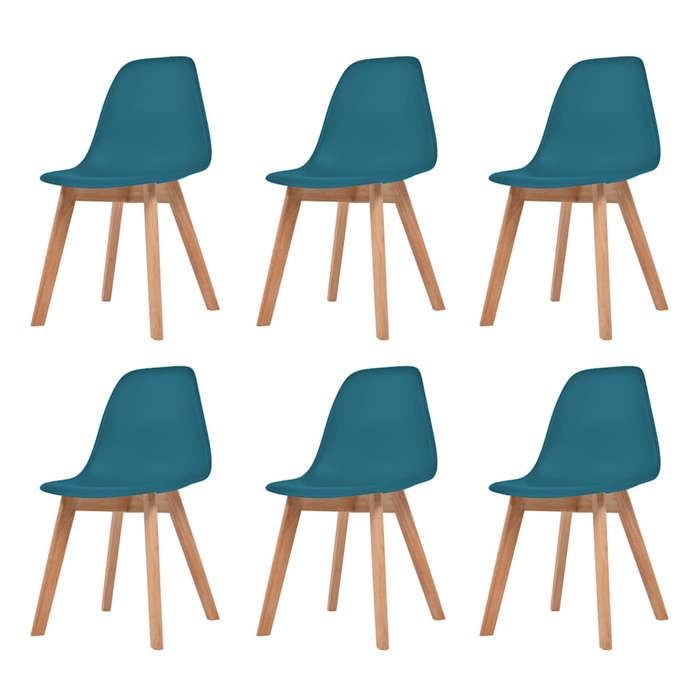 Chaise intérieure moderne vidaXL Fauteuils de cuisine lot de 6 Turquoise Plastique(11724）