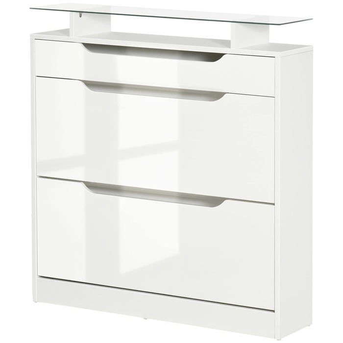 Meuble à Chaussures Armoire à Chaussures 89 x 23 x 96 cm Blanc Blanc Blanc MEUBLE A CHAUSSURES
