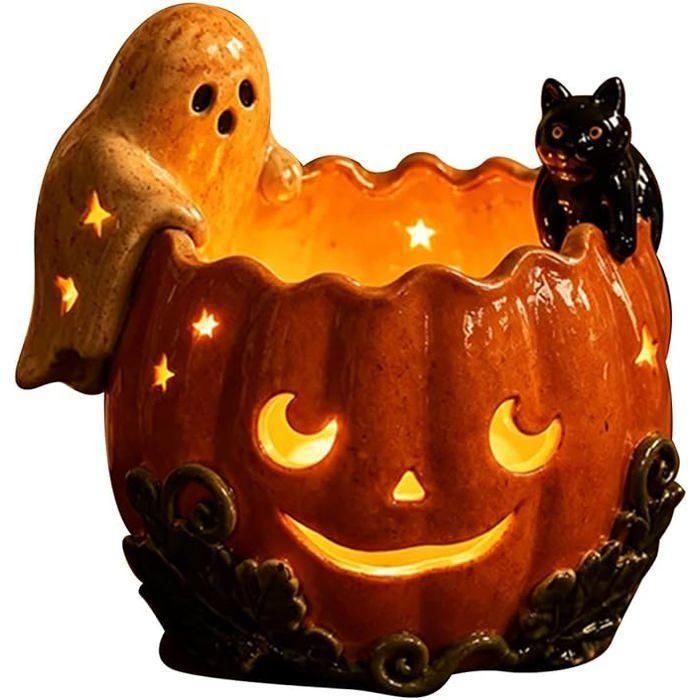 Bougeoir Halloween bol compact citrouille