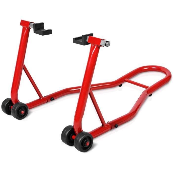 Support Bequille Acier De Moto Velo Pour Roue Arriere Bequille D Atelier Avec 4 Roulettes Et Bras Reglable De 28 A 33 Cm Noir Achat Vente Bequille De Moto Support Bequille