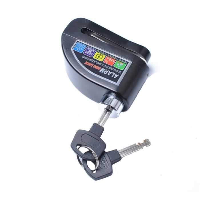 Disque De Frein De Verrouillage Roue De Bicyclette Padlock Moto Accessoires De S/écurit/é Protection Anti-vol avec 2 Cl/és pour Scooter Moto VTT VTT Noir