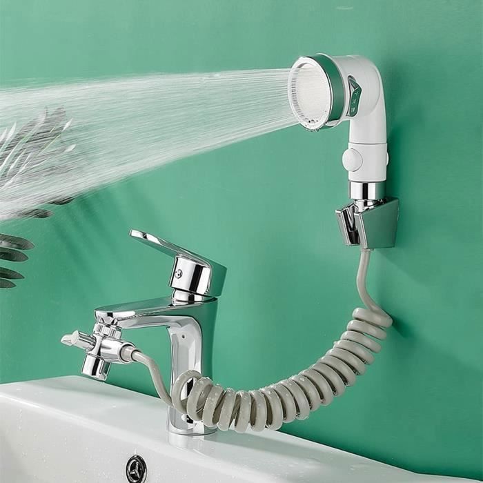 Ensemble pommeau de douche et tuyau pour robinet de baignoire Filtre avec  perles d'eau Ionique