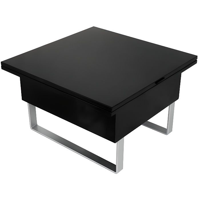Table Basse Relevable Multifonction Woods Laquee Noir Achat