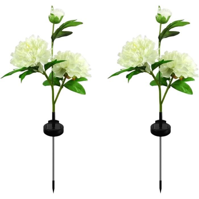 2 Lumières Solaires Extérieur Hortensia Avec Papillon - IP65 Étanche - Décoration Jardin, Terrasse, Fête - 4
