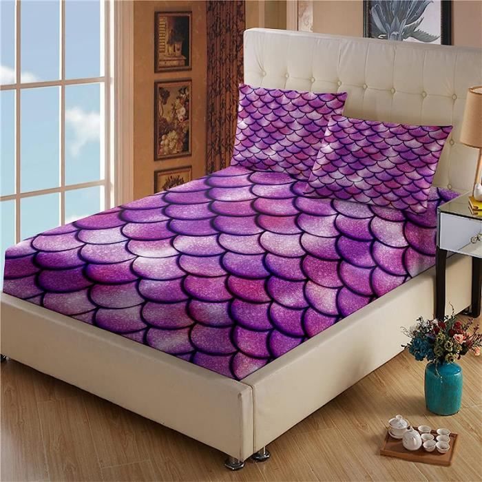 Drap Housse 140X190 Sirène Violette Housse Matelas Microfibre, Imprimé  Housse De Matelas Pour Protection De Matelas Épais - [y13416] - Cdiscount  Maison