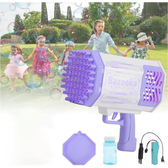 Pistolet à Bulles En Forme De Fusée Avec 69 Trous - Machine à Bulles Multicolore Pour Enfants Dès 3 Ans
