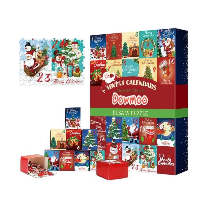 Calendrier De L'Avent Puzzle 2024 - 1008 Pièces (24 Boîtes) - Thème Renne De Noël - Activité Familiale Et Décoration - Cadeau Idéal