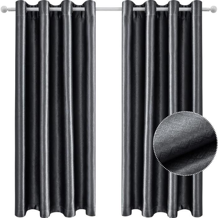 Rideaux a Oeillets 140x260cm Isolant Thermique Phonique Lot de 2 Bleu