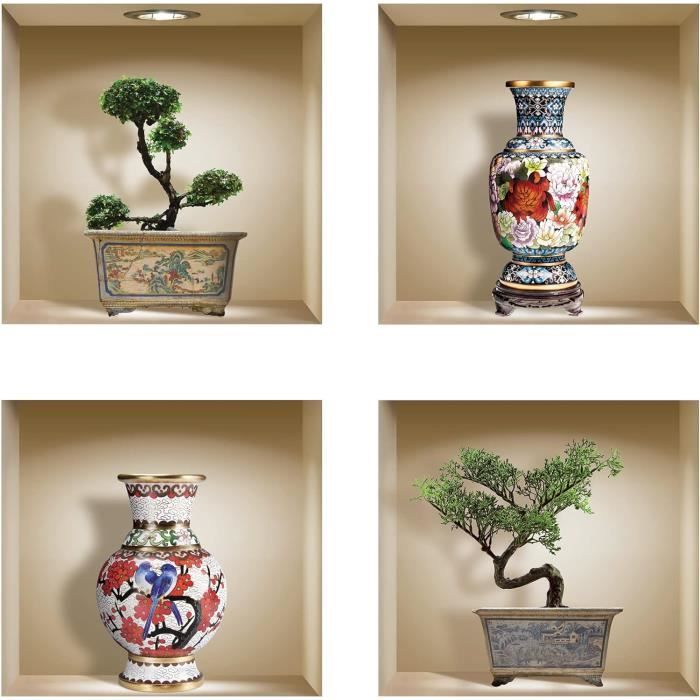 SanKristo Plante Pot 3D Fausse Suspension Stickers Muraux 2PCS, Autocollants D'art Mural Décoration Chambre Décalque Mural Vase, Salon Chambre à Coucher Cuisine Salle Bain Décoration Murale 60 X 30CM SanKristo Plante Pot 3D Fausse Suspension Stickers Muraux 2PCS, Autocollants D'art Mural Décoration Chambre Décalque Mural Vase, Salon Chambre à Coucher Cuisine Salle Bain Décoration Murale 60 X 30CM