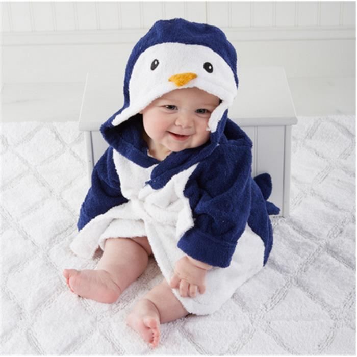 Yontree Peignoir Bebe Sortie De Bain Mignon Anime Pingouin Cdiscount Puericulture Eveil Bebe